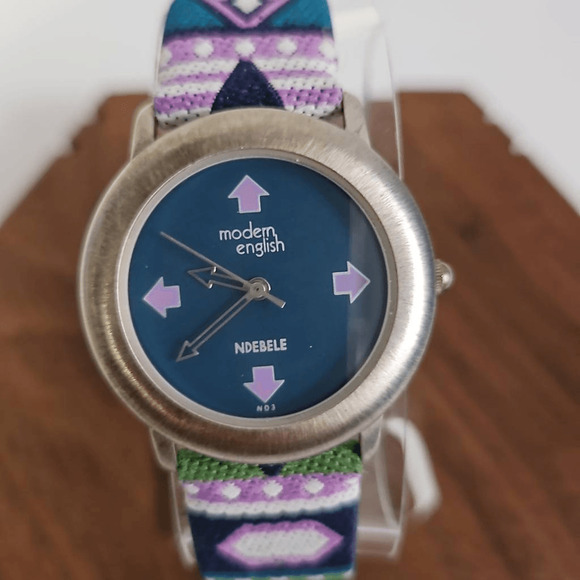 Modern English Ndebele wristwatch watch new battery woven band - Picture 2 of 6